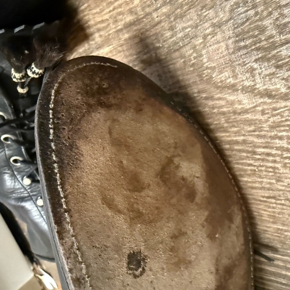 Larry Mahan 9.5 EUC minor wear Black Lace-Up Women's Boots- front tassel - Picture 6 of 16